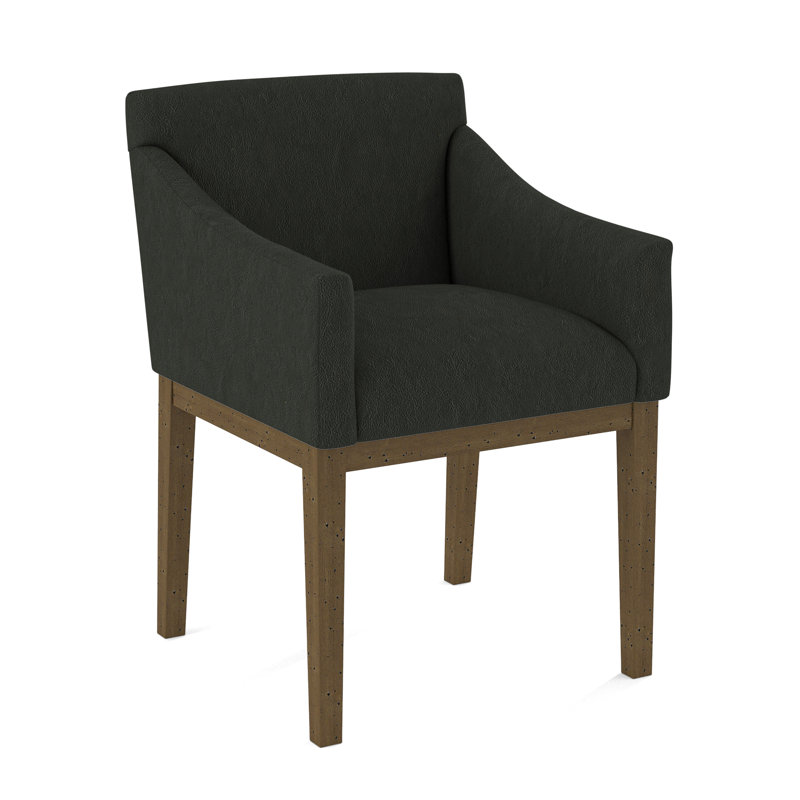 Upholstered Arm Chair, Salvador Asphalt, English Saddle