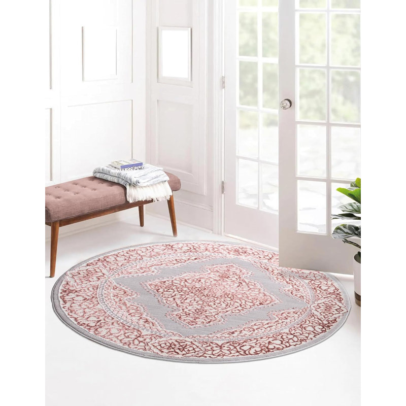 Carenda Floral Area Rug, Round 120cm