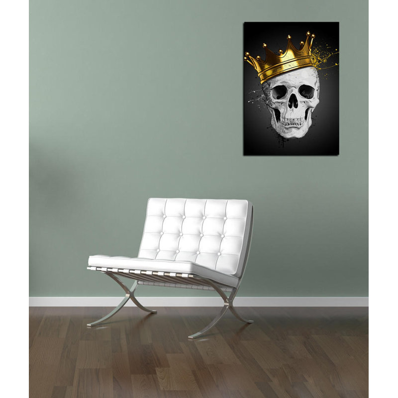 Art mural sur toile Cortesi Home «Royal Skull» par Nicklas Gustafsson, H 16 po x l 12 po x P 0,75 po
