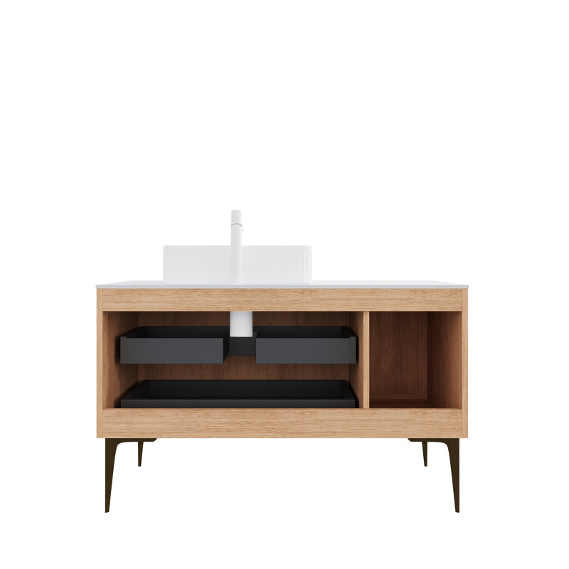 Meuble-lavabo sophistiqué avec lavabo en céramique pour des salles de bain élégantes