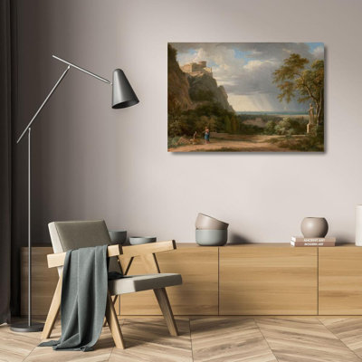 de Valenciennes, Pierre, Henri Gallery Canvas Art: Classical Landscape with Figures and Sculpture 459985