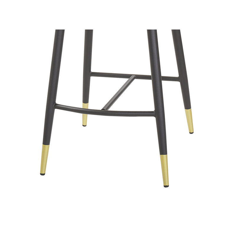 Aubin Upholstered Counter Stool with Metal Frame, Black