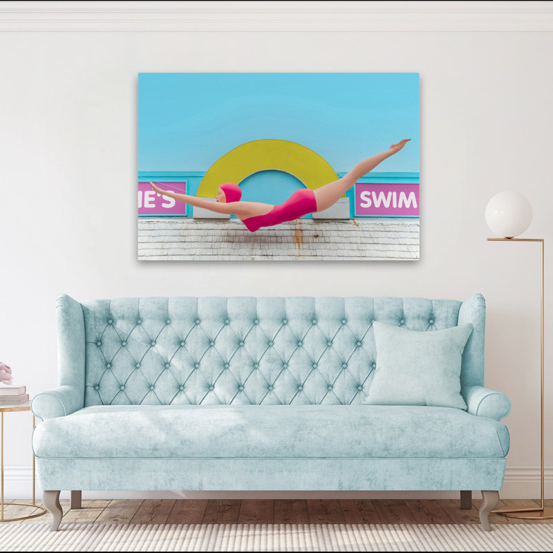 «Diving Lady» - photographie, art rétro, H 40 po x l 60 po