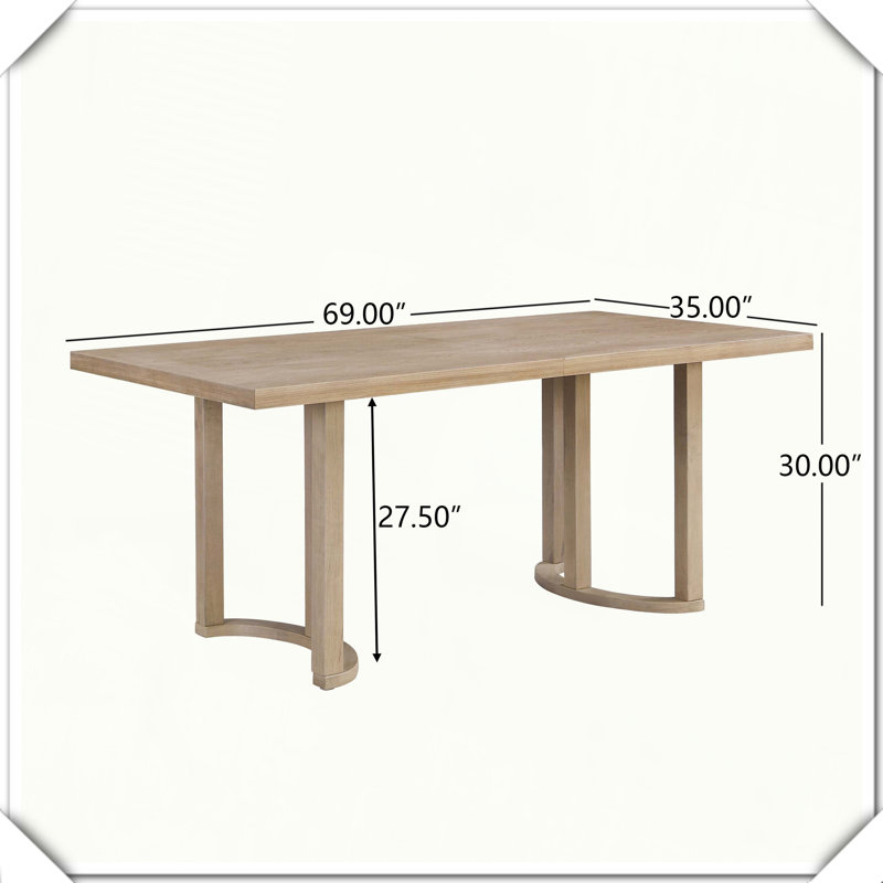 Table de salle à manger moderne et élégante, Bois de frêne naturel