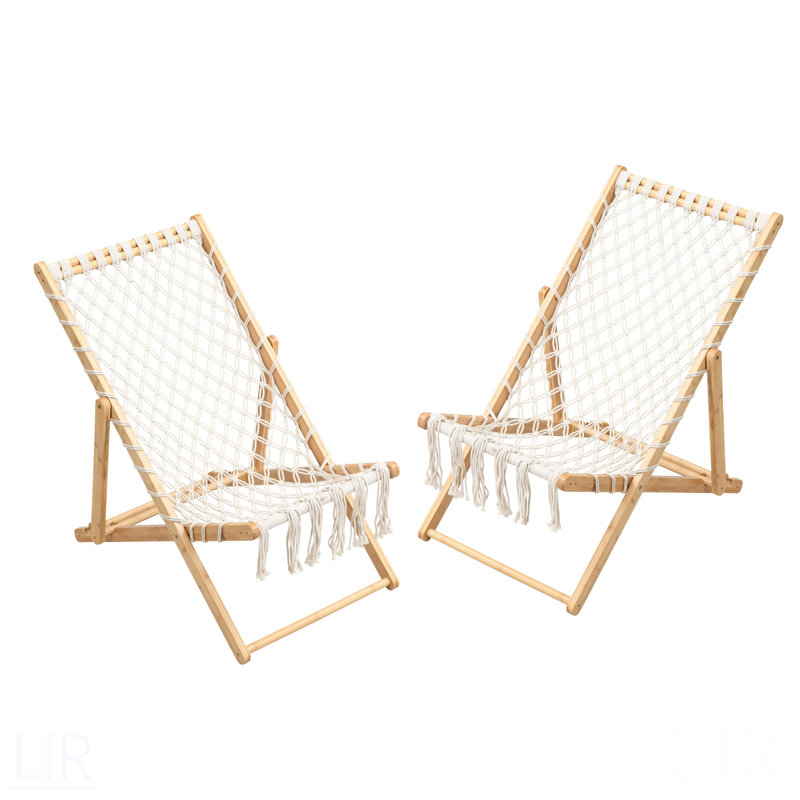 Ensemble de 2 chaises d'extérieur tissées avec corde tissée à la main