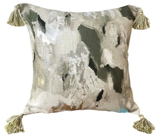 Simonska Abstract OLIVE Sqaure Cushion