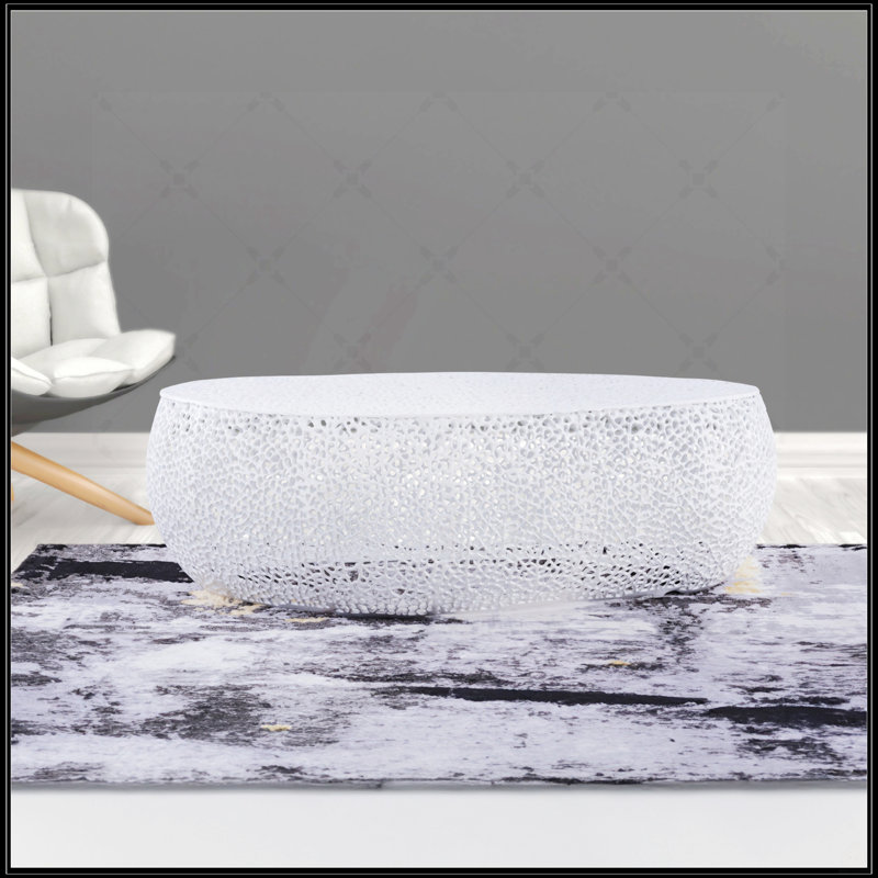 Table basse ovale, Blanc