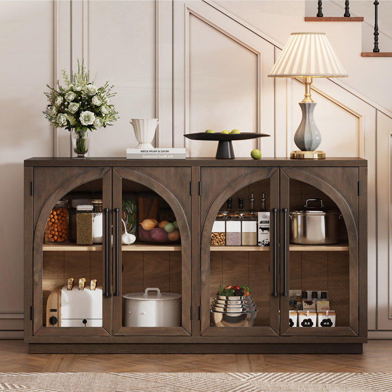 Buffet à 4 portes avec rangement, Espresso