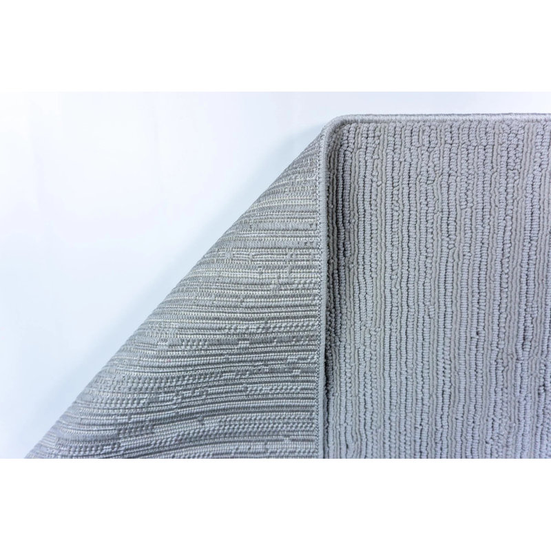 Tapis gris anti-allergique Vorgara, Rectangle 3 pi x 8 pi 3 po
