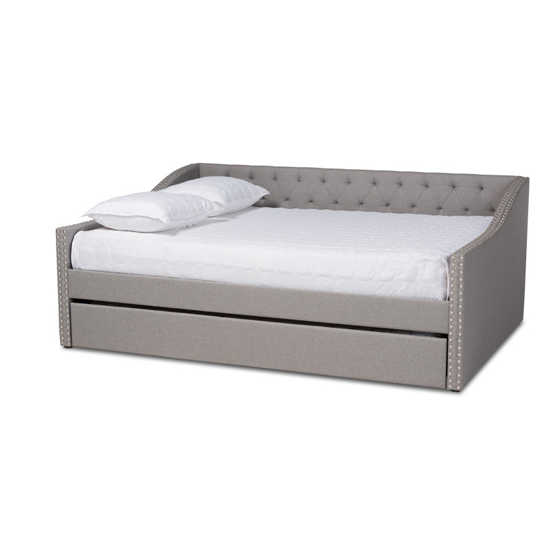 Johnvincent Upholstered Daybed, Gray, Queen, Trundle Included