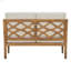 Causeuse d'extérieur en bois d'acacia avec coussins, finition naturelle avec tissu beige