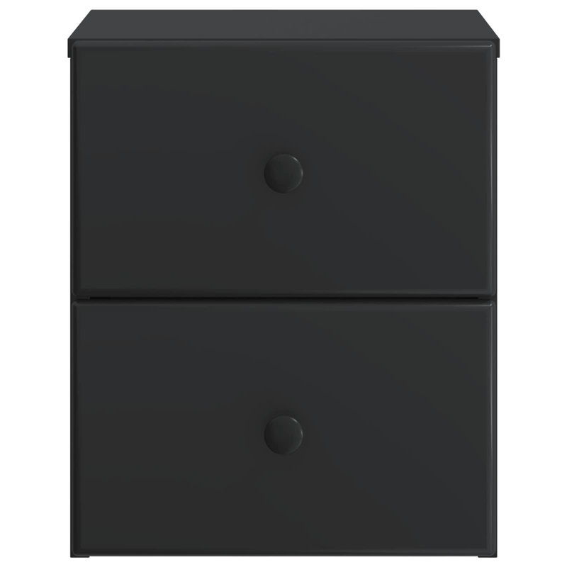 34.5cm W Manufactured Wood Bedside Table, Black