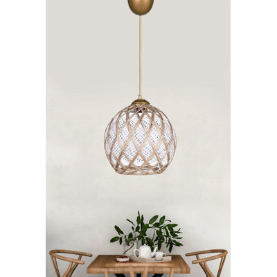 Stylish Chandelier, White & Silver, 8.7 in Diameter x 21.3 in Height | Durable Plastic Body, Cotton Cap, E27 Socket (Max 40W) | Perfect for Glam, Scandinavian, Southwestern & Country Décor