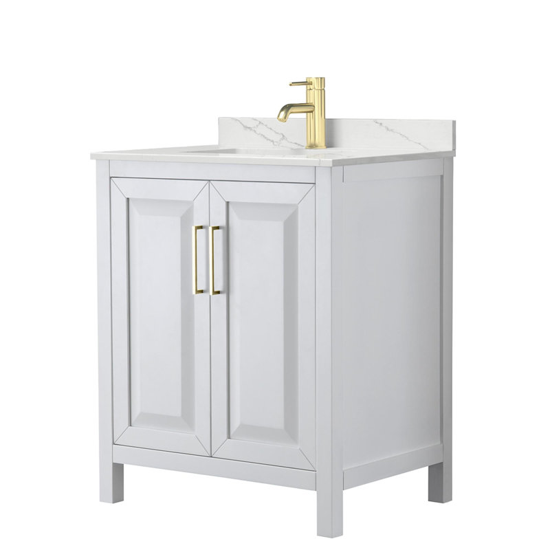 Daria 30'' W Vanity, White, Brushed Gold, Giotto Quartz