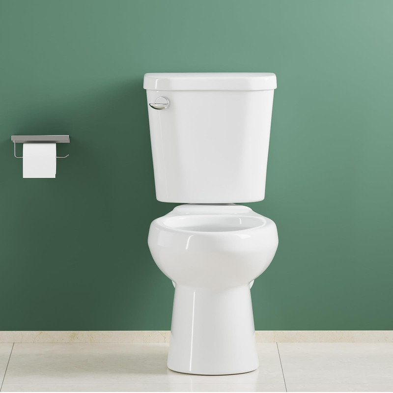 Elongated Two-Piece Toilet, 17" Height, Side Handle, 12" Rough-in, White (Seat Sold Separately)