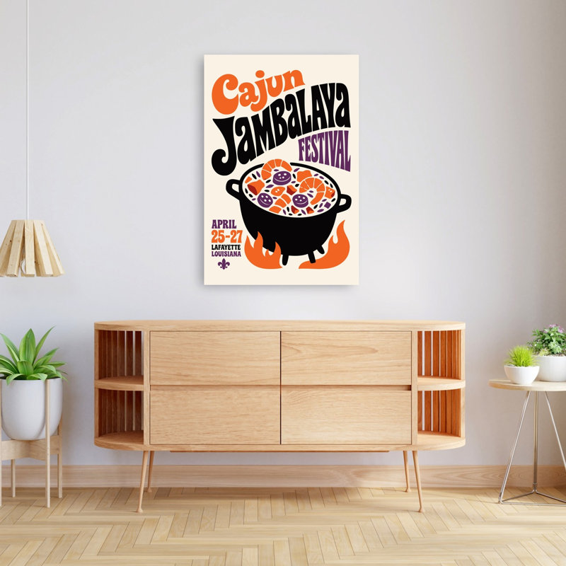 «Cajun Jambalaya Festival», impression murale rétro, H 48 po x l 32 po