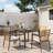 Square 4 - Person 37" Long Iron Dining Set With Cushions