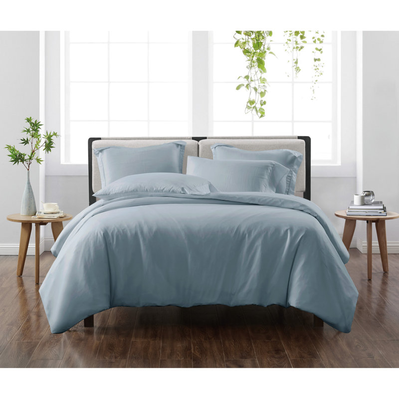 Ensemble de housse de couette en microfibre Cannon Heritage, Housse de couette grand et 2 taies décoratives, Bleu