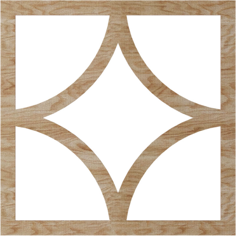 Médaillon de plafond ajouré en bois Statesman, Chêne rouge, H 36 po x l 36 po x P 0,38 po