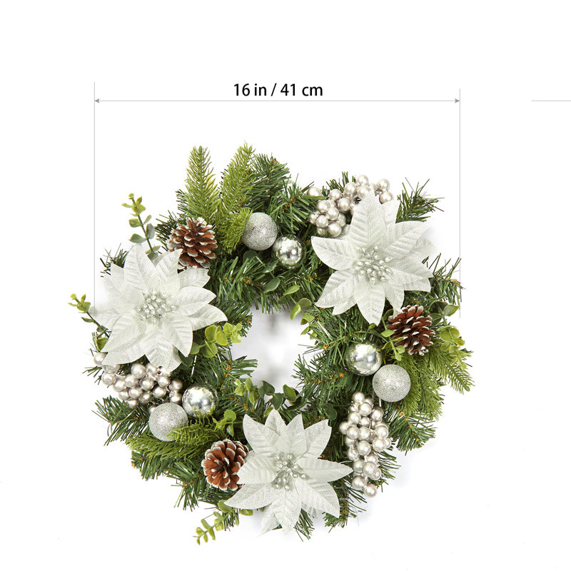 Faux 16cm Wreath, Silver