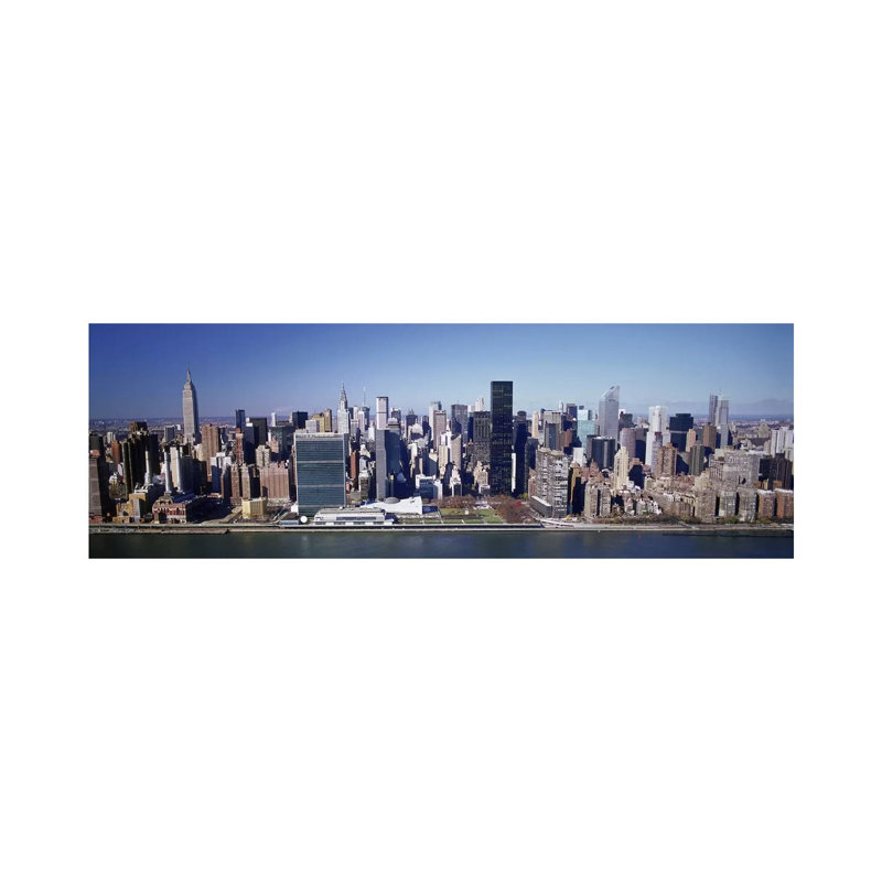 Buildings On The Waterfront, Manhattan, New York City, New York State, USA - Wrapped Canvas Panoramic Print