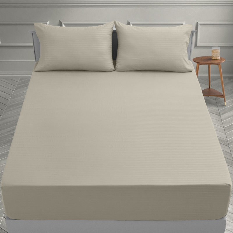 Ensemble de literie en microfibre avec draps-housse et drap-housse Lux Decor Collection, Taie d'oreiller taille double, Taupe