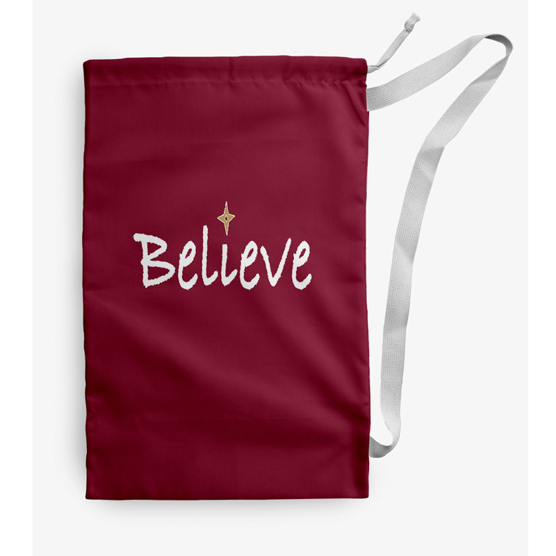Fabric Laundry Bag with Handles, Small (29" H x 18" W), Red