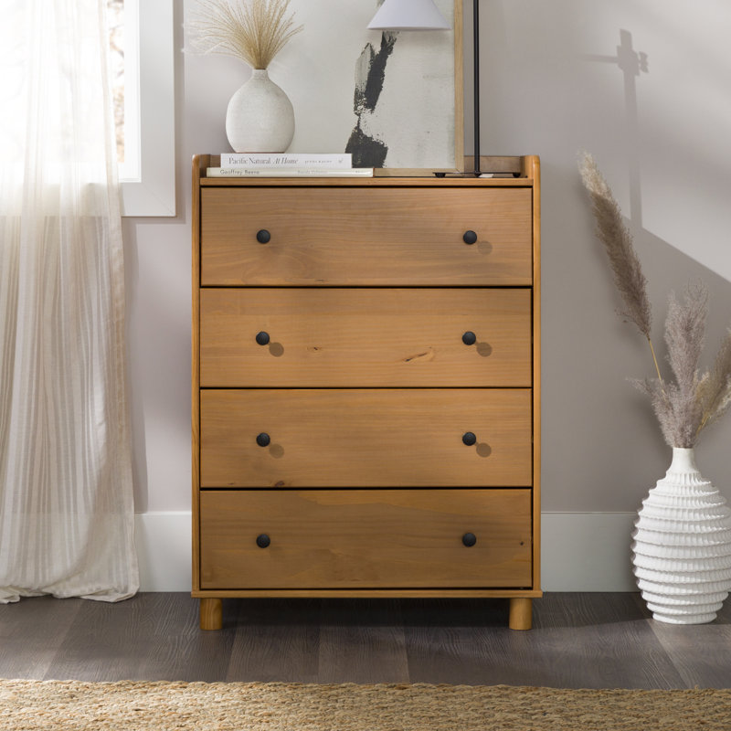 Commode 4 tiroirs Aljet, Caramel