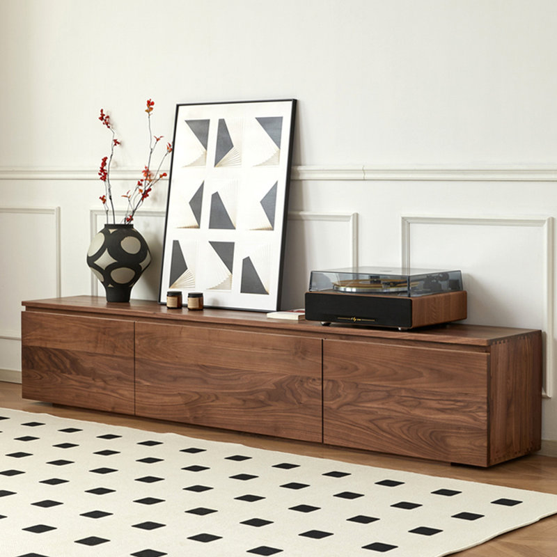Meuble télé en bois de noyer de haute qualité, H 15,75 po x L 70,86 po x l 13,78 po
