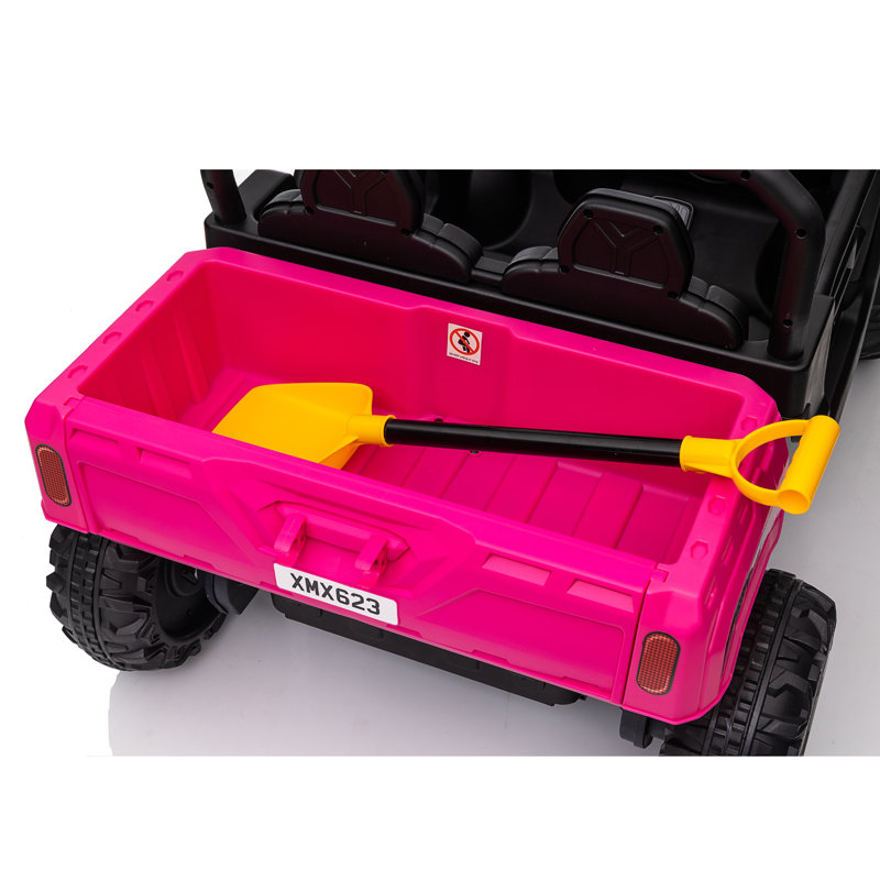 Pink 24V Kids Ride-On Truck with Remote Control and Electric Dump Bed