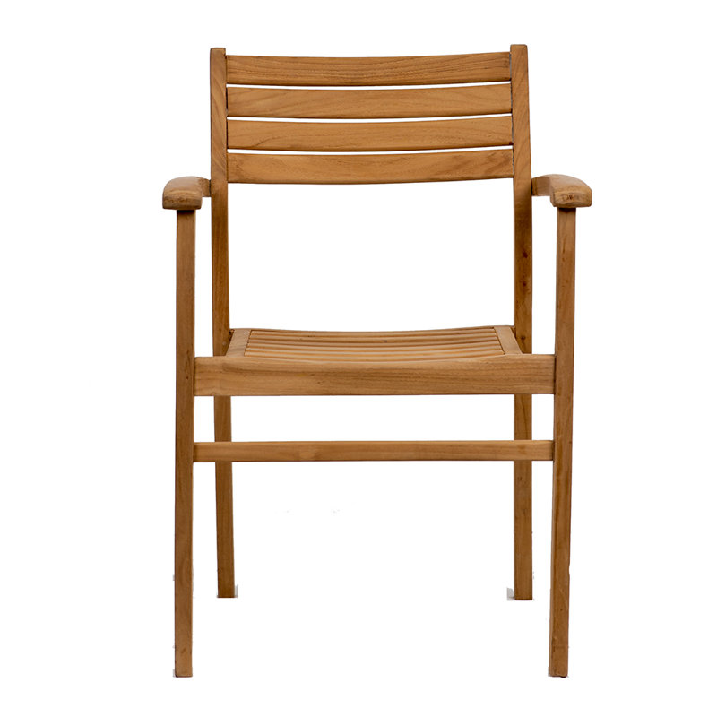 Teak Wood Outdoor Dining Armchair Set of 2