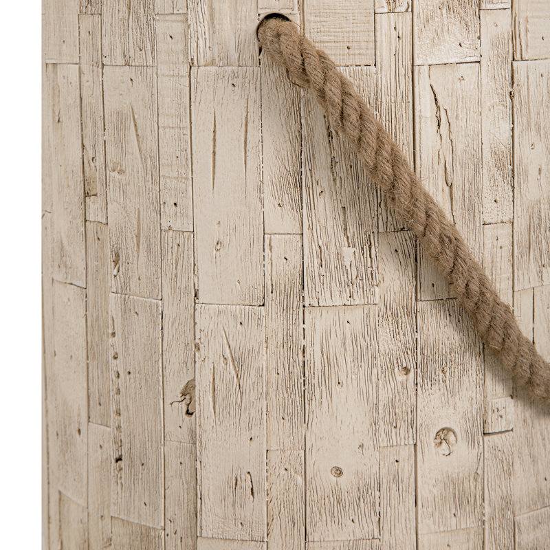 Outdoor Side Table With Simulated Braided Cord