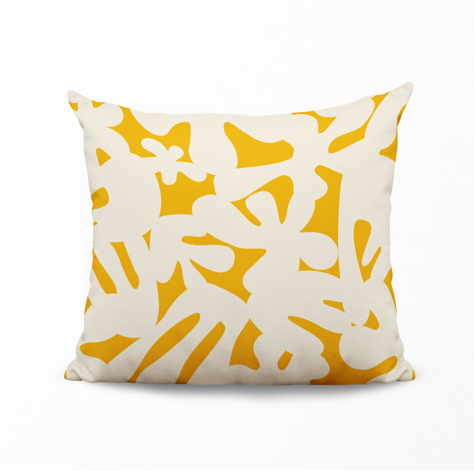 Lara Indoor/Outdoor Throw Pillow, 19" x 19", Yellow/Off White