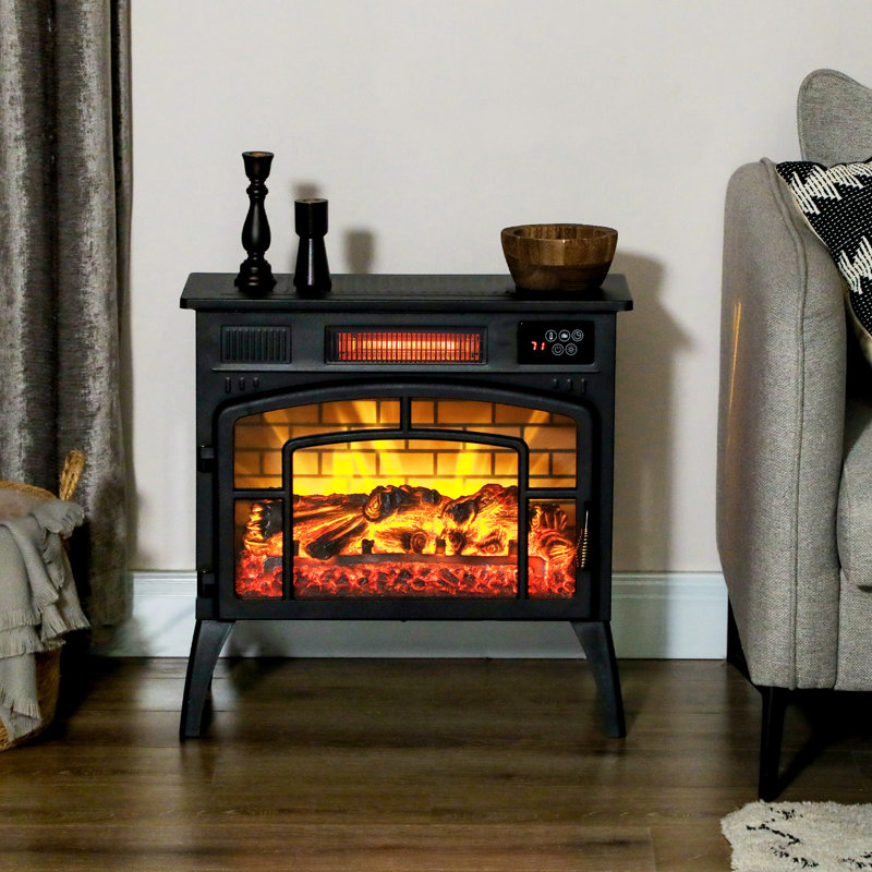 Infrared Electric Fireplace Heater for Indoor, 1500W, Black
