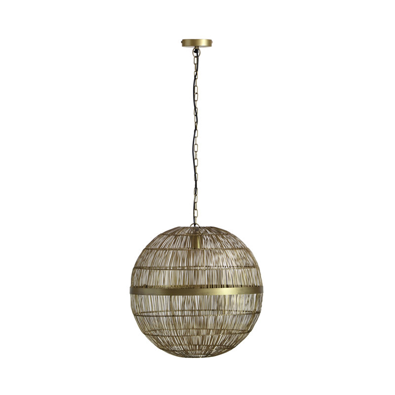 Qulin Single Pendant Light, 1 Light, 120cm x 40cm x 40cm, Antique Brass