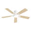 Ventilateur de plafond blanc élégant et moderne à 5 pales de 46 po avec lumières DEL Abdullah, contrôlé par télécommande ou application-663531174-663531177
