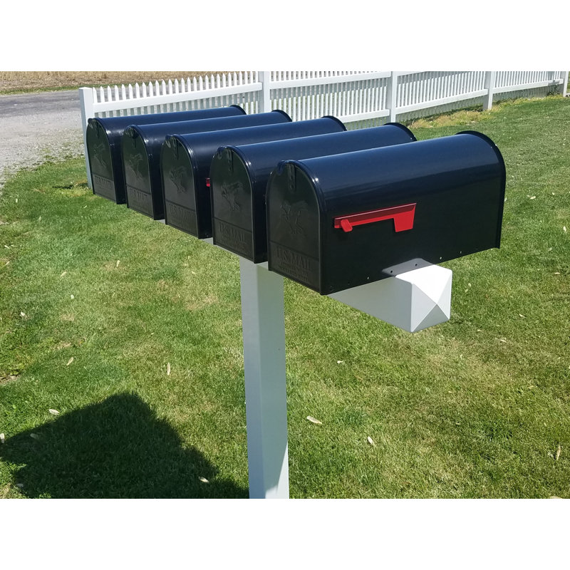 White Vinyl Multi-Mount Mailbox Post Sleeve, 42'' H x 54'' W