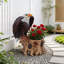 Pot à fleurs sur une souche d'arbre Majestic Eagle avec des ailes déployées - Pot de fleurs décoratif en polyrésine durable pour patio et pelouse - Cadeau de décoration unique