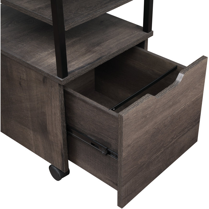 16.75'' Wide 1 -Drawer Mobile File Cabinet, Ozark Ash