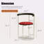 Chaise pliante au design moderne, structure en chrome avec dossier en bois, rembourrée pour les chaises de cuisine du salon, 1 pièce (rouge - 1 pièce)