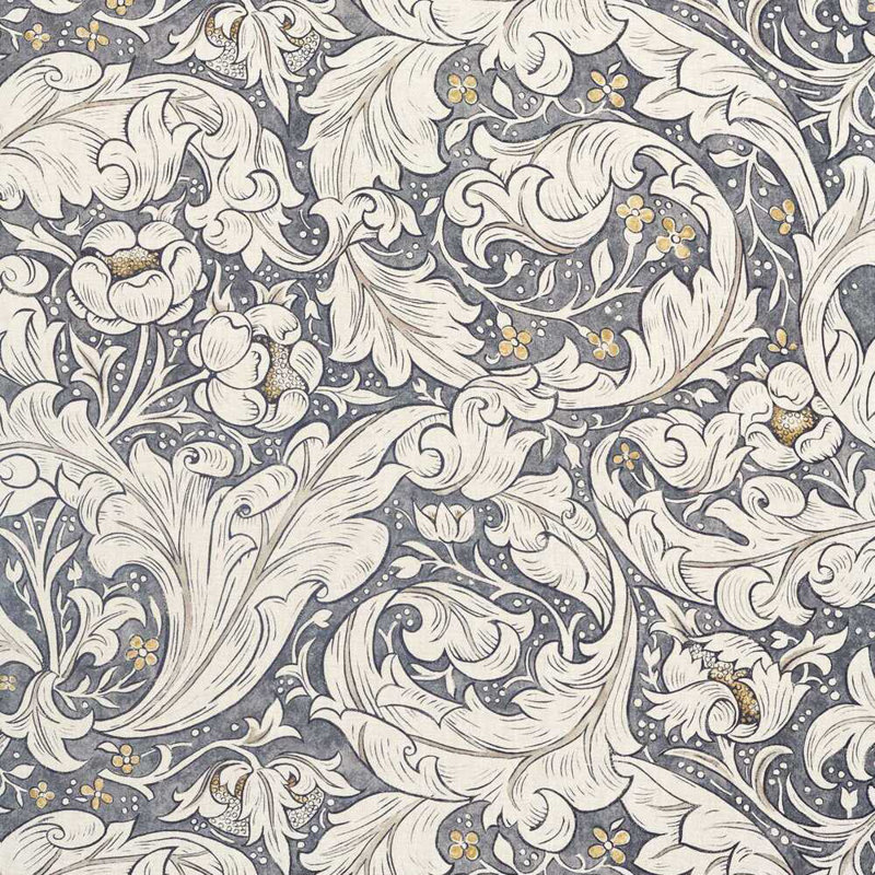 Pure Bachelors Button Fabric, Black Ink