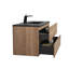 Nerti 40 po L x 19 po P 2 tiroirs Meuble-lavabo avec évier simple et Comptoir en Quartz noir-2123121593