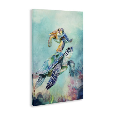 Art mural sur toile, "Undersea Sea Turtle", par Kim Allen