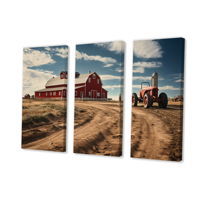 «Farm Farmstead Delight Mute III», reproduction sur toile 3 pièces, H 40 po x l 60 po x P 1 po