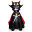 Chat gonflable vampire noir avec cape rouge gonflable