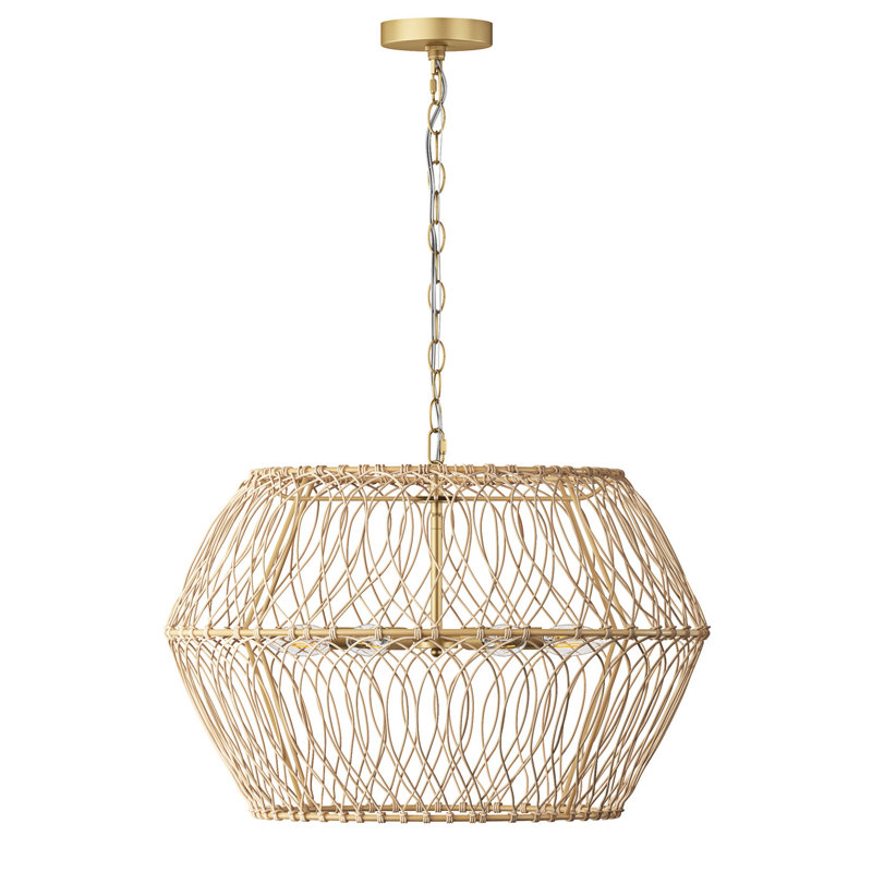 Luminaire suspendu brun à intensité variable 6 lumières 24,4 pouces Amberrae