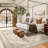 Boho Chic Washable Area Rug - Non-Slip Vintage Design Low Pile Carpet , Soft Floor Rug for Living Room, Bedroom & Dining Room-401229566