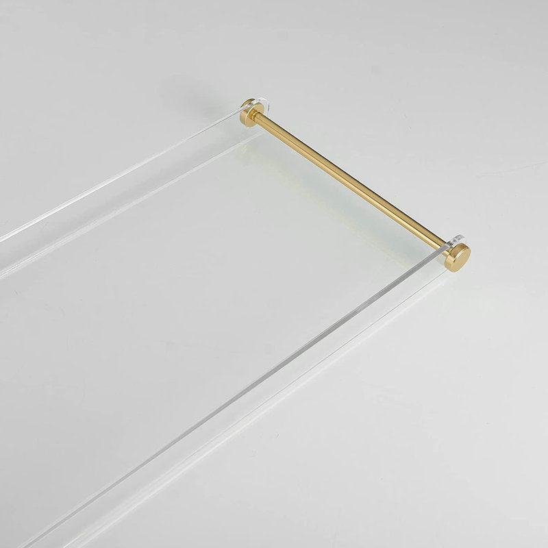 Clear Acrylic Freestanding Bathtub Tray with Gold Rails