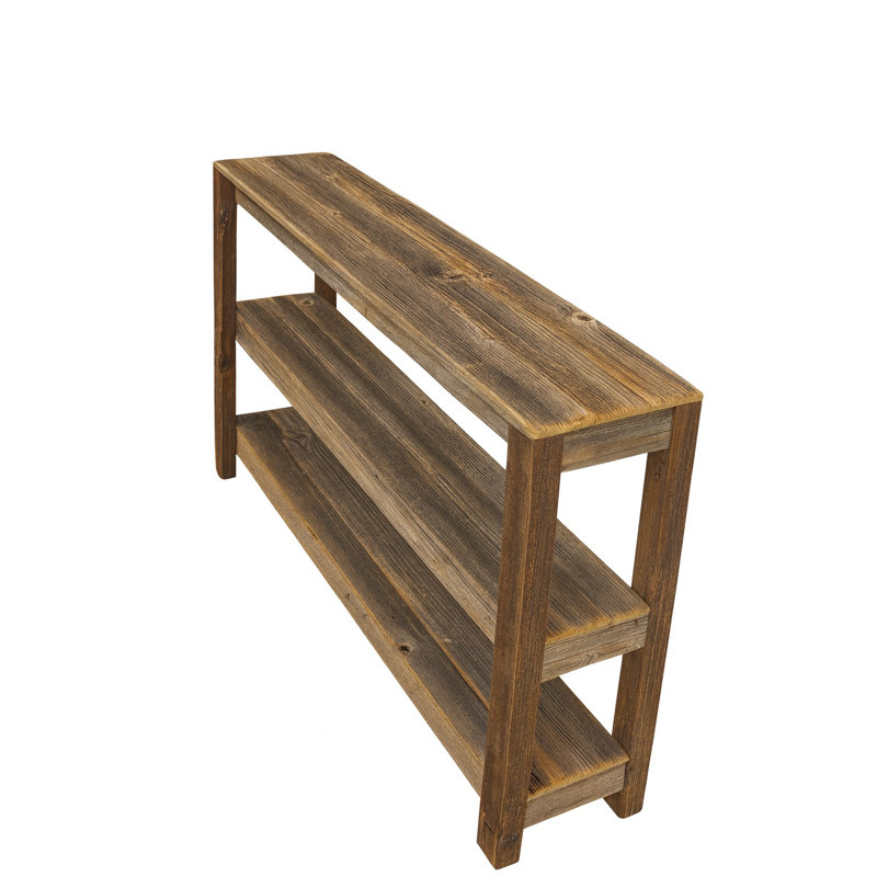 Shepherds Console Table – 46” Natural Reclaimed Wood Entryway Table With 2 Shelves | Rustic Farmhouse Accent Table | Narrow Hallway Table