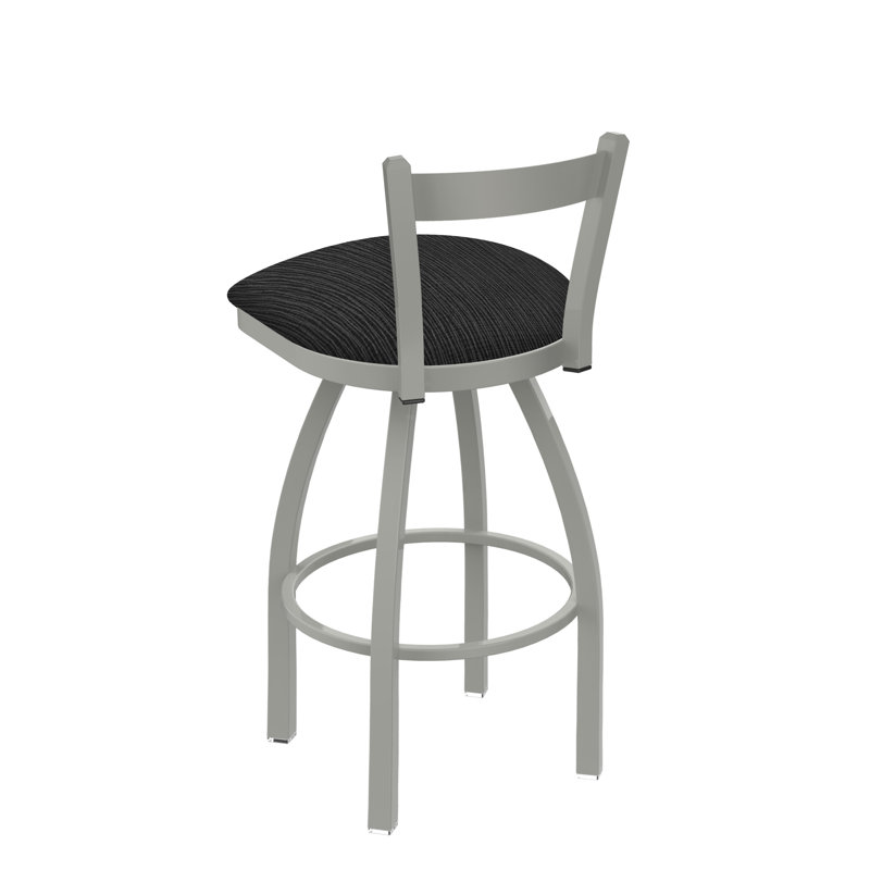 Tabouret de bar 821 Catalina, Charbon graphique, Nickel anodisé, Tabouret de comptoir (assise de 25 po de hauteur)